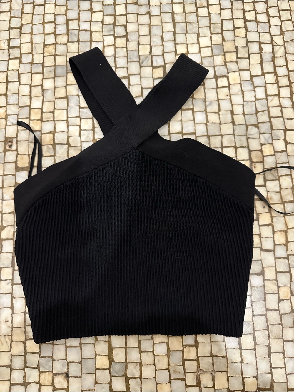 Aritzia Babaton Sculpt Knit Criss Cross Cropped Tank